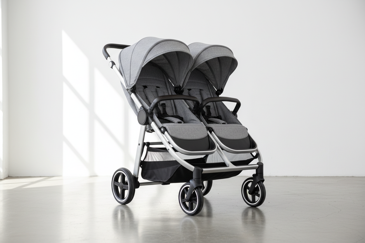 Poussette double compacte