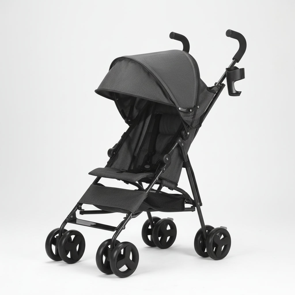 Poussette canne compacte avion grise