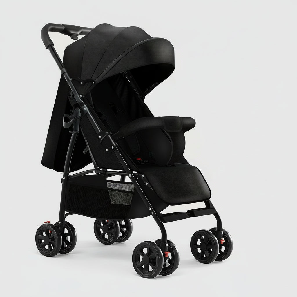 Poussette_canne_pliable_compacte_noir_de coté