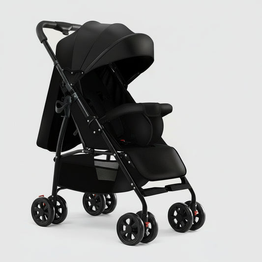 Poussette_canne_pliable_compacte_noir_de coté