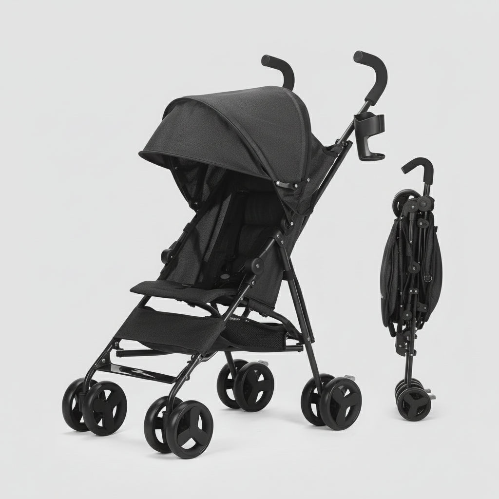 Poussette canne ultra compacte noire