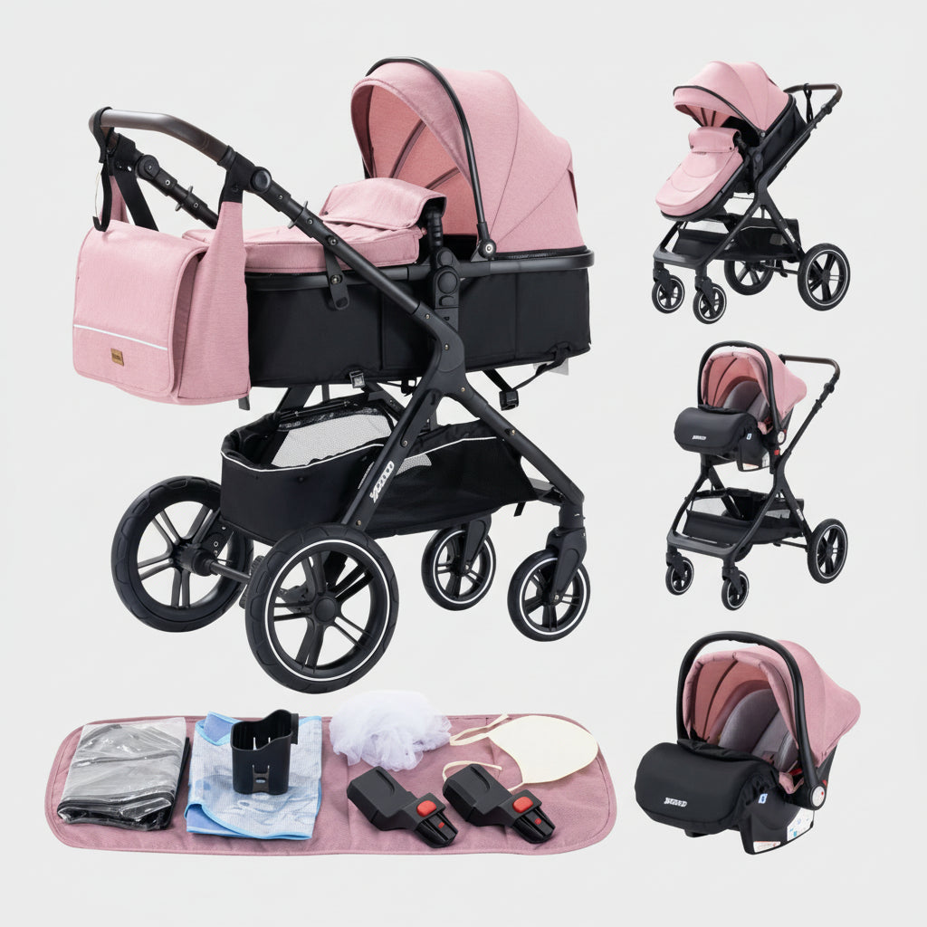 Poussette_compacte_3_en_1_rose