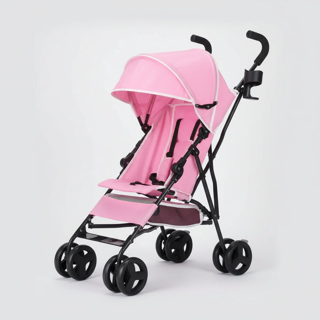 Poussette ultra compacte avion rose