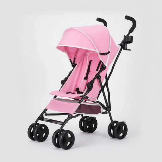 Poussette ultra compacte avion rose